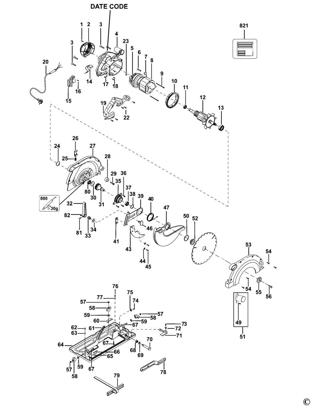 Dewalt D23700 Type 2 Circular Saw Spare Parts