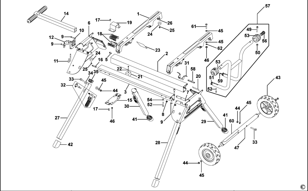 Dewalt DE7400 Type 1 Leg Stand Spare Parts