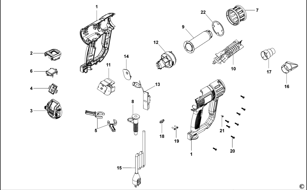 Dewalt D26414 Type 1 Heatgun Spare Parts