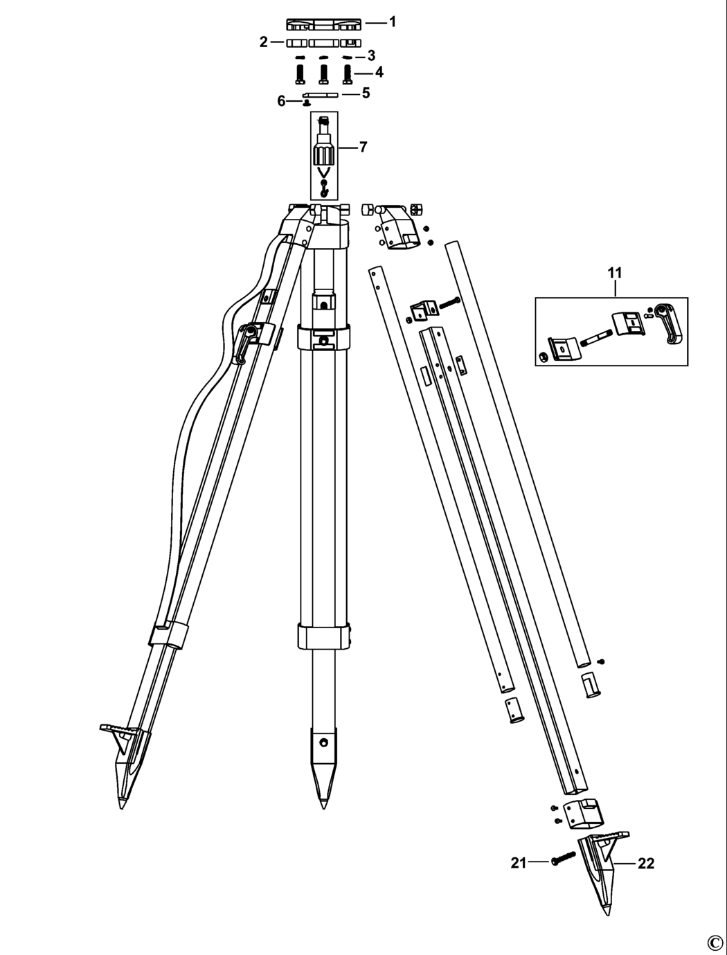 Dewalt DE0733 Type 1 Tripod Spare Parts