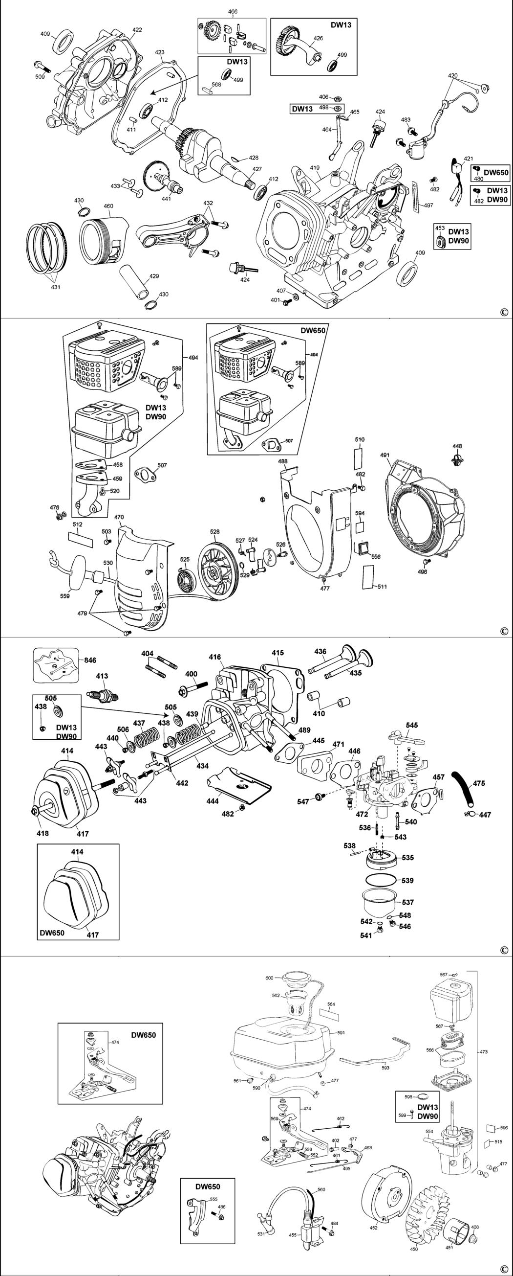 Dewalt DW13LAG Type 1 Marine Engines Spare Parts