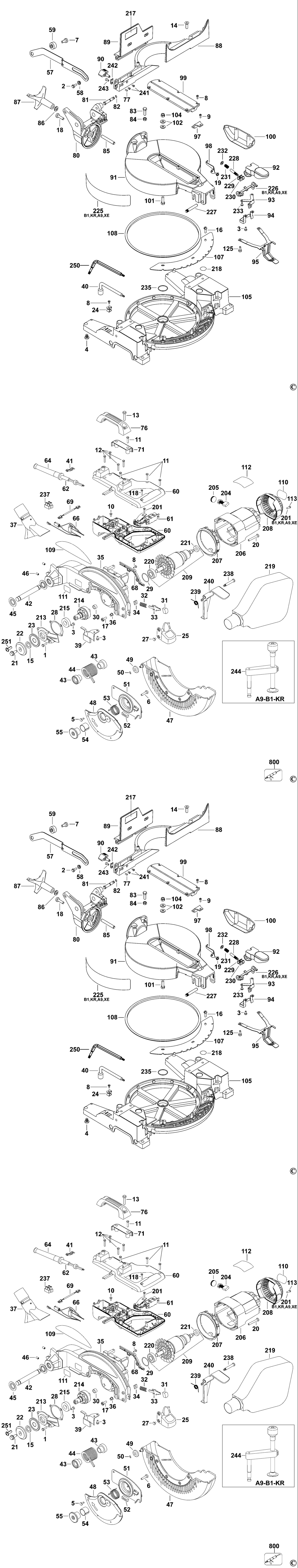 Dewalt DW713 Type 2 Mitre Saw Spare Parts