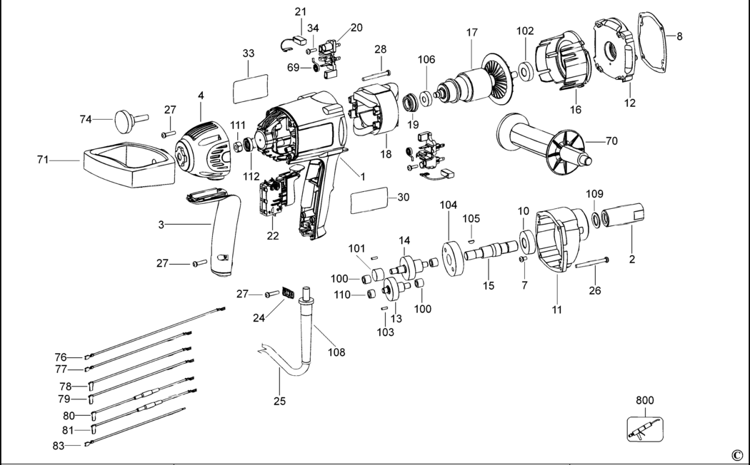 Dewalt D21510 Type 2 Mixer Spare Parts