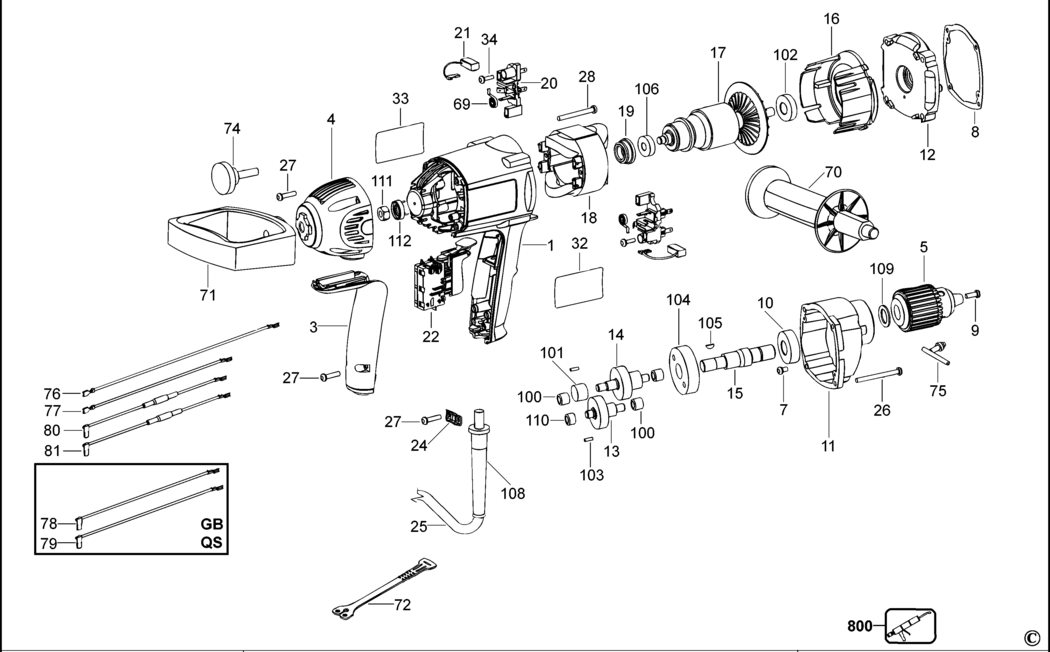 Dewalt D21520 Type 2 Mixer Spare Parts