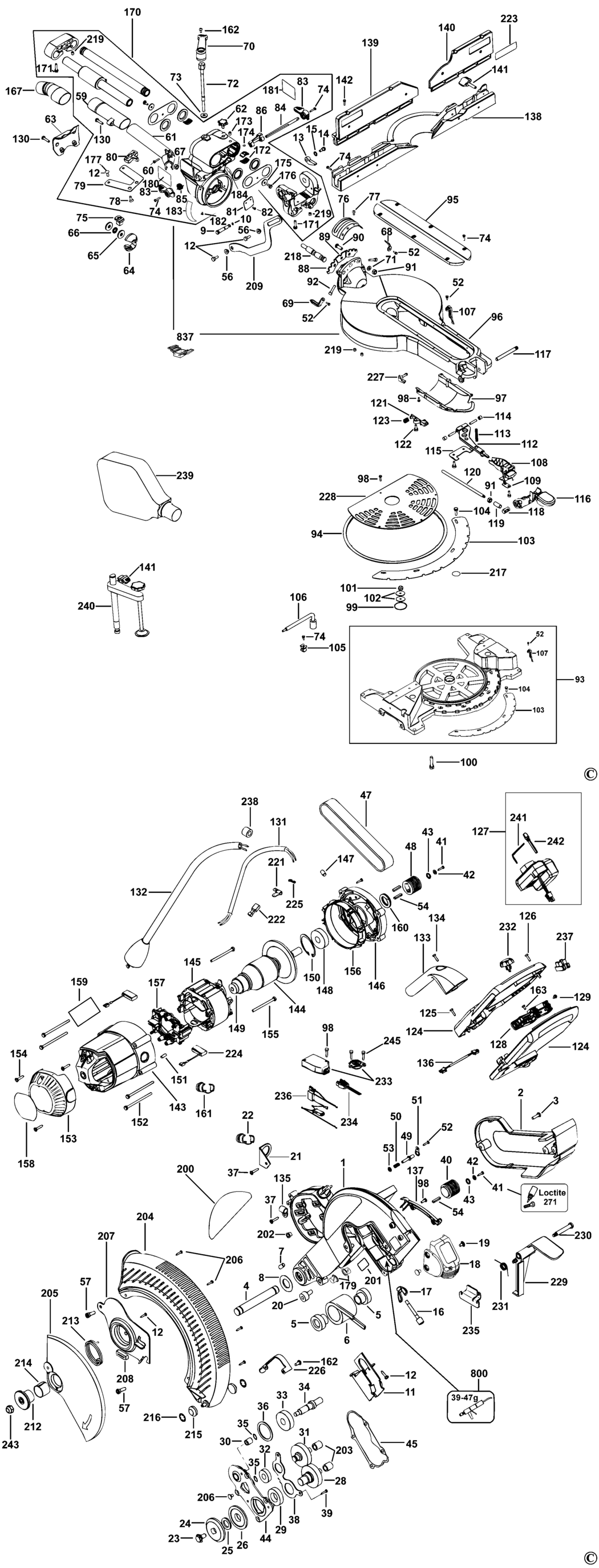 Dewalt DW718XPS Type 4 Mitre Saw Spare Parts