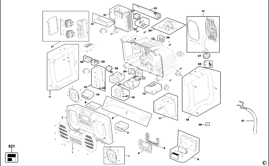 Dewalt DC013 Type 1 Site Radio Spare Parts