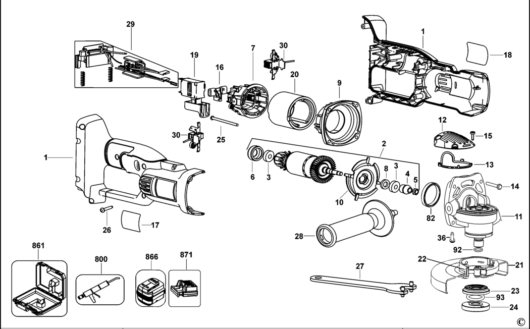 Dewalt DC415 Type 2 Small Angle Grinder Spare Parts