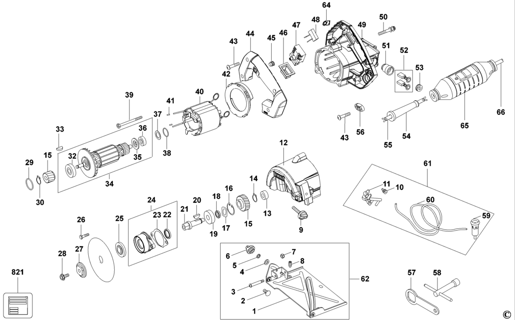 Dewalt DWC410 Type 1 Tile Cutter Spare Parts