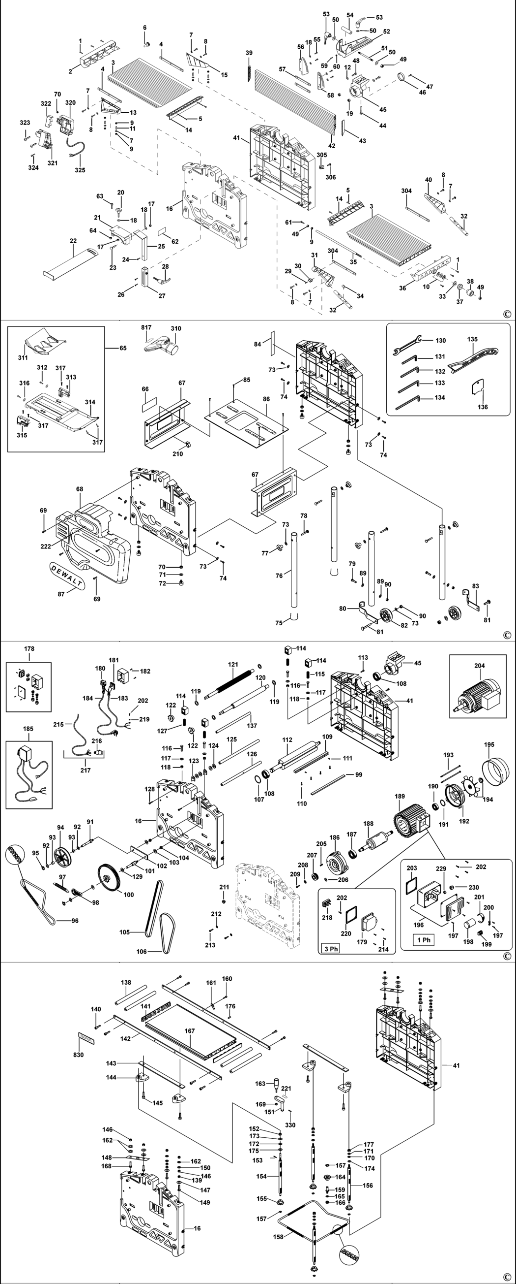 Dewalt D27300 Type 2 Planer Thicknesser Spare Parts