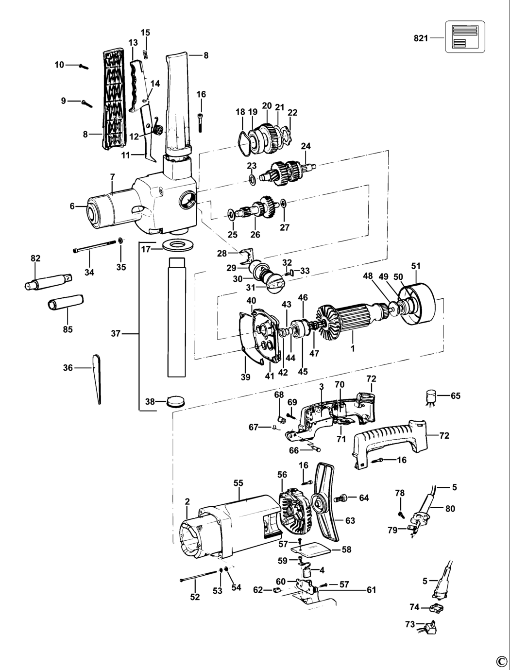 Dewalt DW152 Type 2 Drill Spare Parts