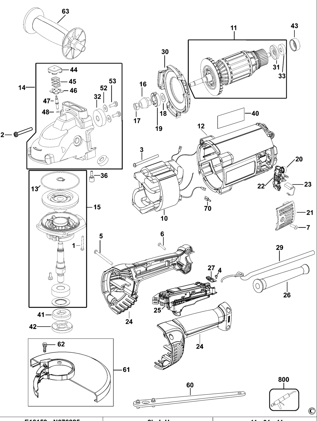 Dewalt D28495 Type 1 Angle Grinder Spare Parts