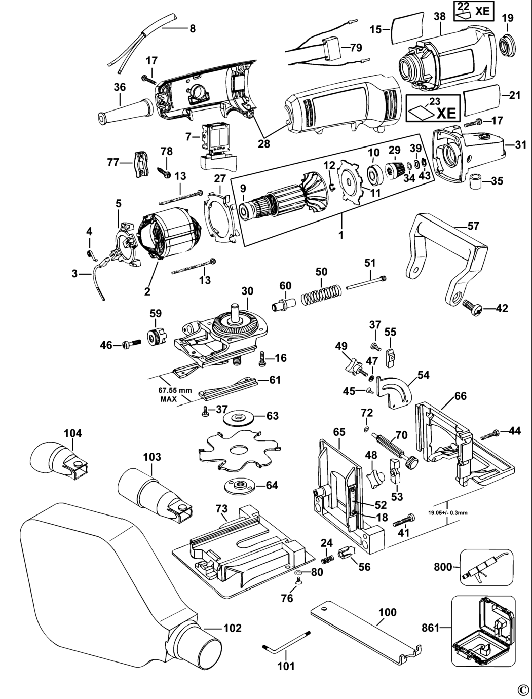 Dewalt DW682K Type 4 Jointer Groover Spare Parts