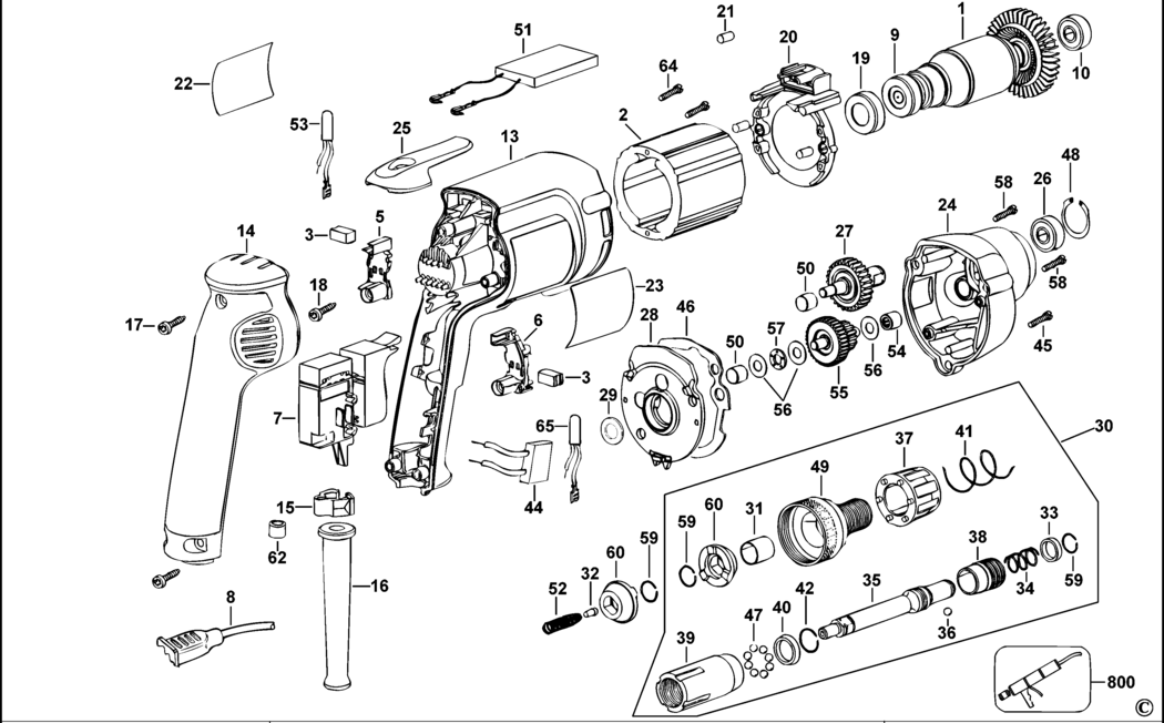 Dewalt DW268 Type A4 Screwdriver Spare Parts