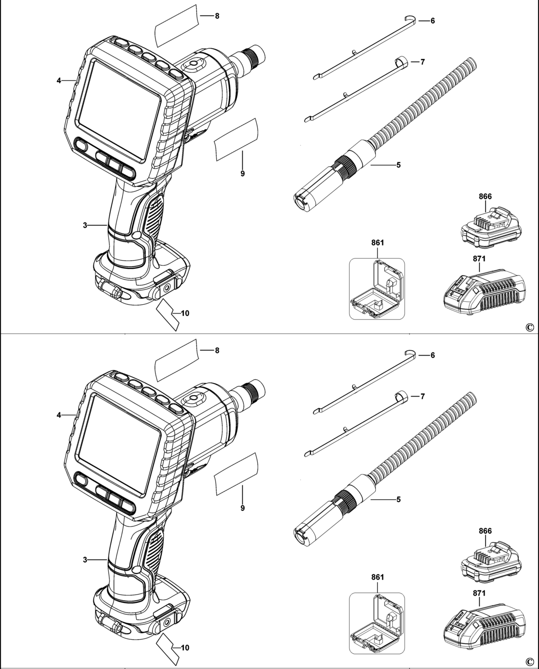 Dewalt DCT410 Type 1 Inspection Camera Spare Parts