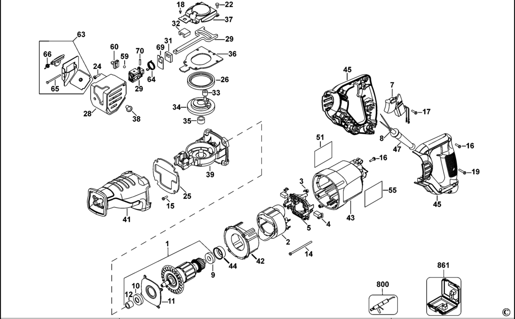 Dewalt DW304PK Type 2 - QU Cutsaw Spare Parts