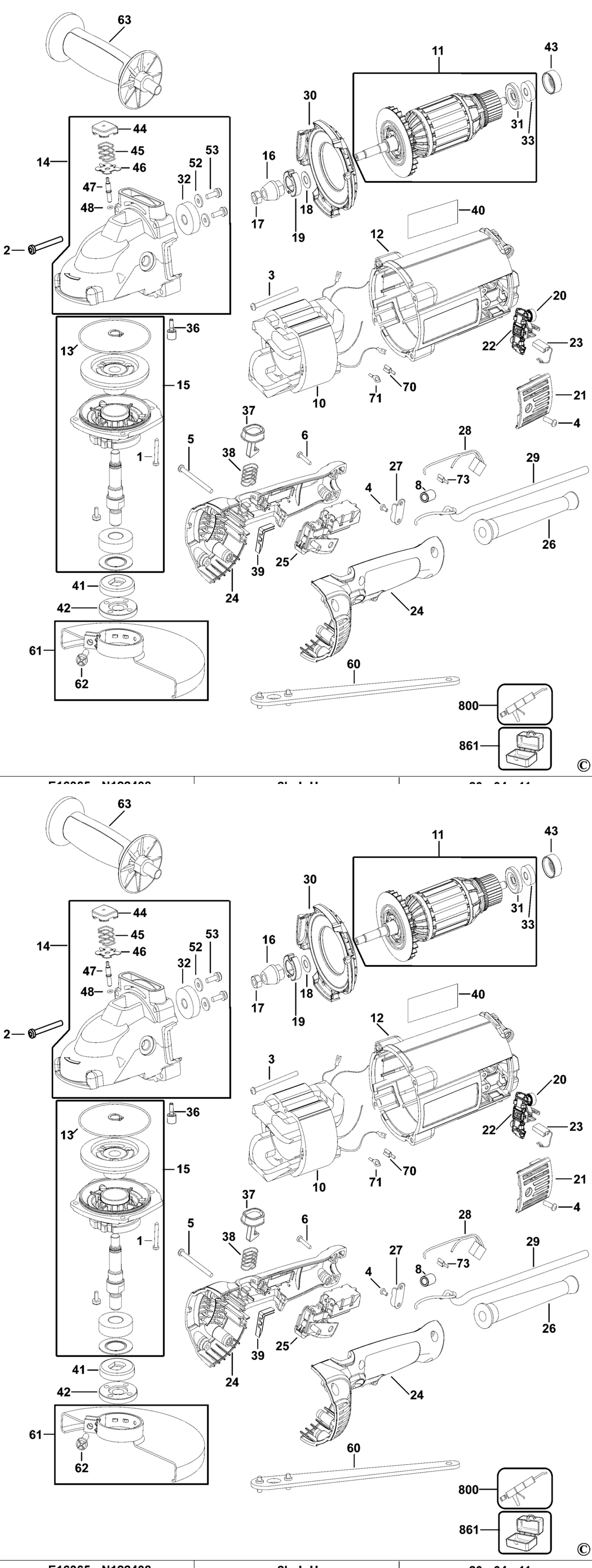 Dewalt D28492 Type 3 Angle Grinder Spare Parts