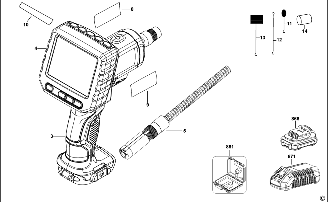 Dewalt DCT412 Type 1 Inspection Camera Spare Parts