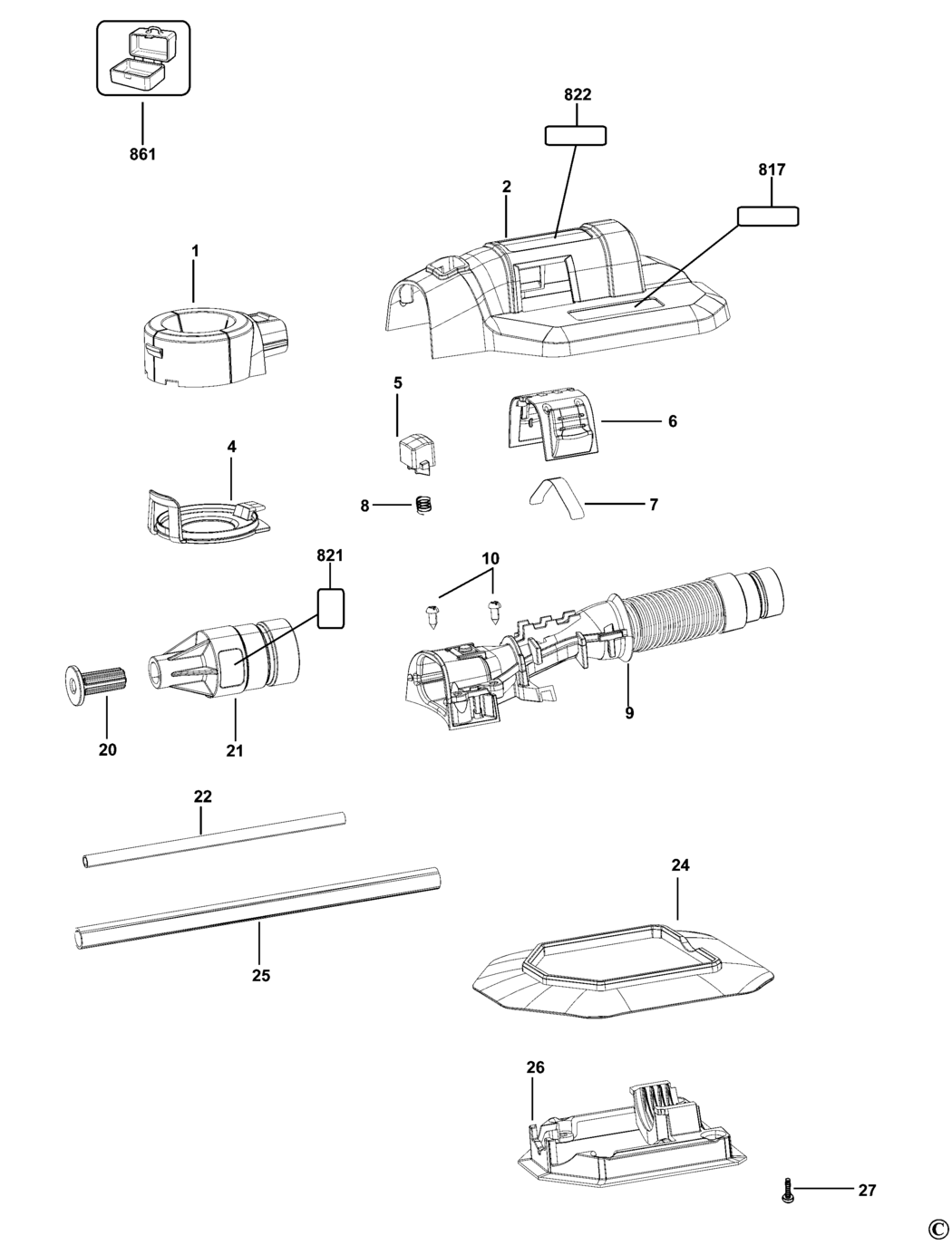 Dewalt DWH050 Type 1 Extractor Kit Spare Parts