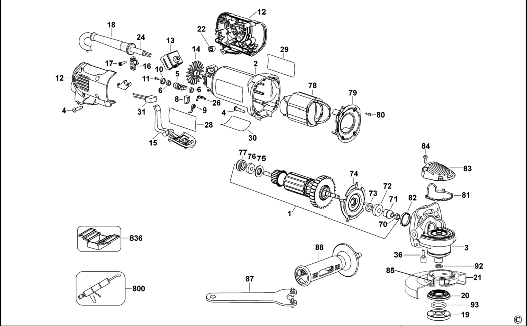 Dewalt D28142 Type 3 Small Angle Grinder Spare Parts