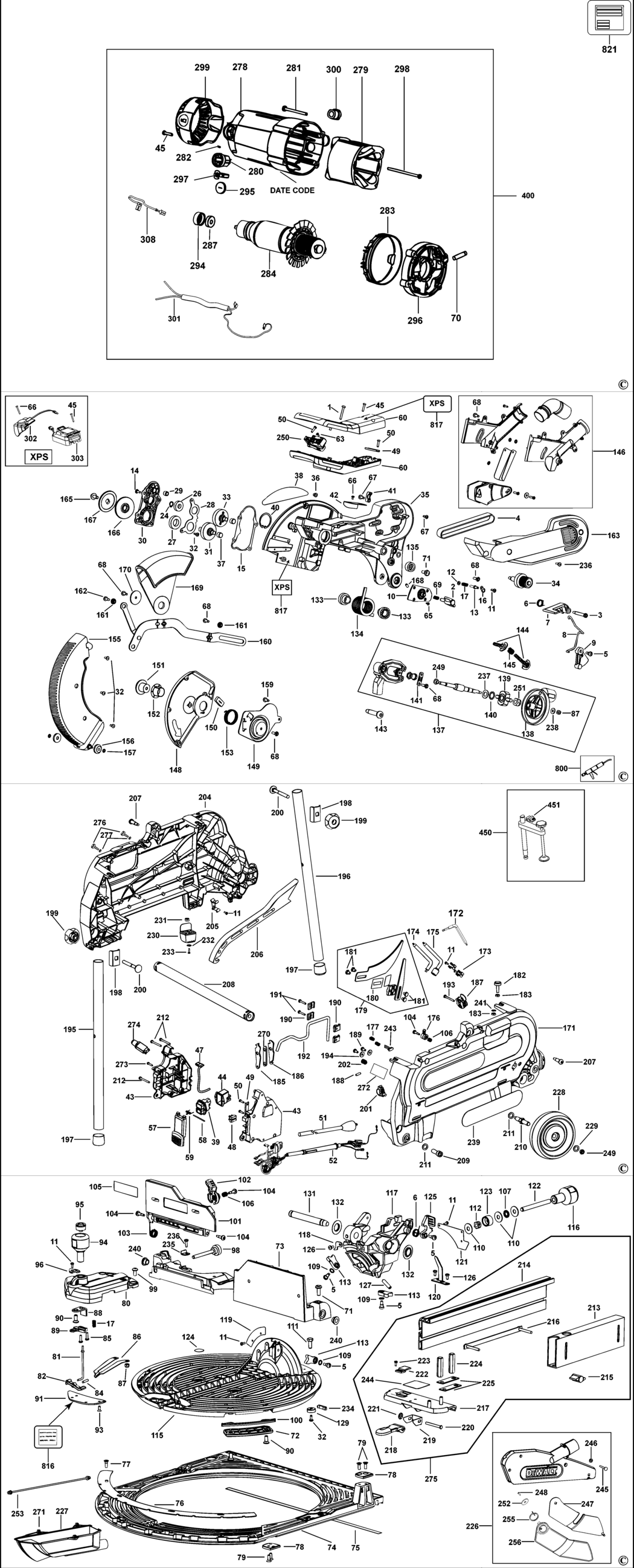 Dewalt D27105 Type 4 Combination Saw Spare Parts