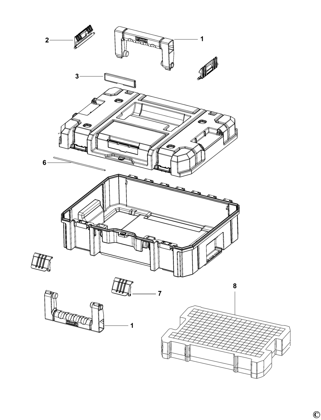 Dewalt DWST1-70703 Type 1 Workbox Spare Parts