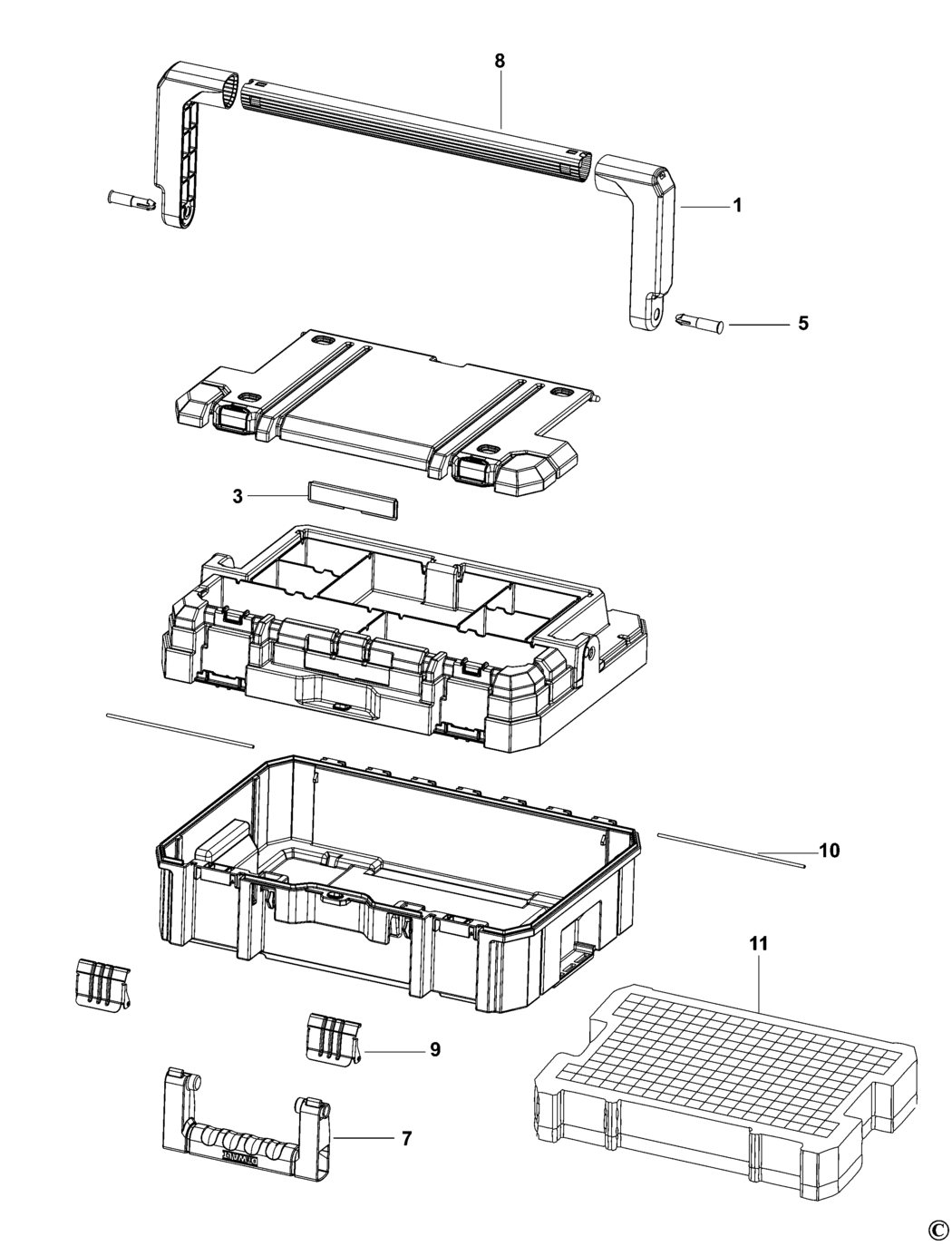 Dewalt DWST1-70704 Type 1 Workbox Spare Parts