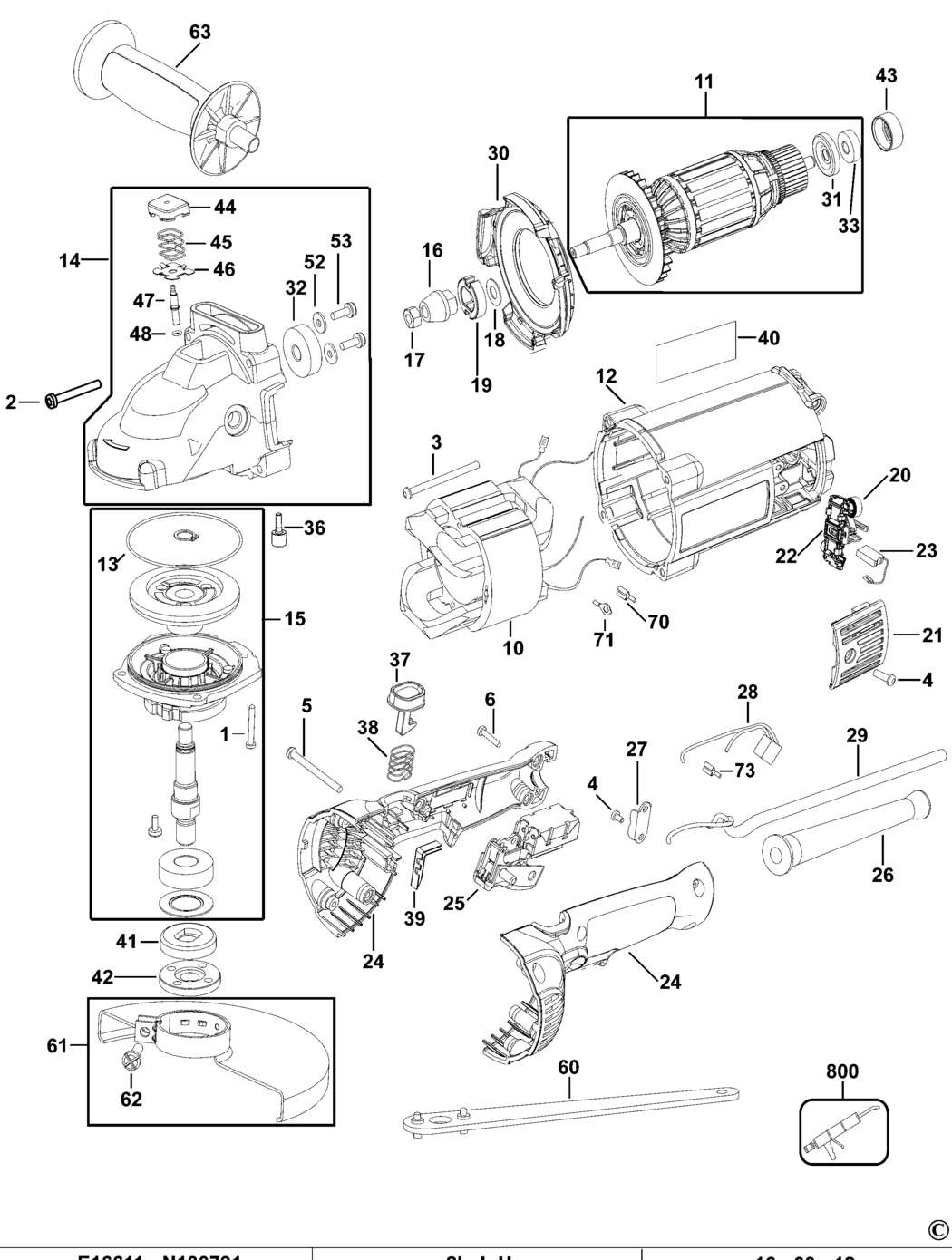 Dewalt D28490 Type 4 Angle Grinder Spare Parts