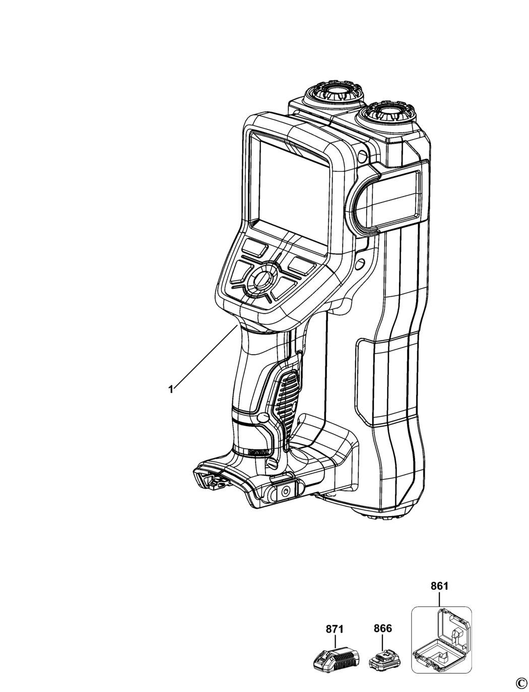 Dewalt DCT418 Type 1 Digital Laser Detector Spare Parts