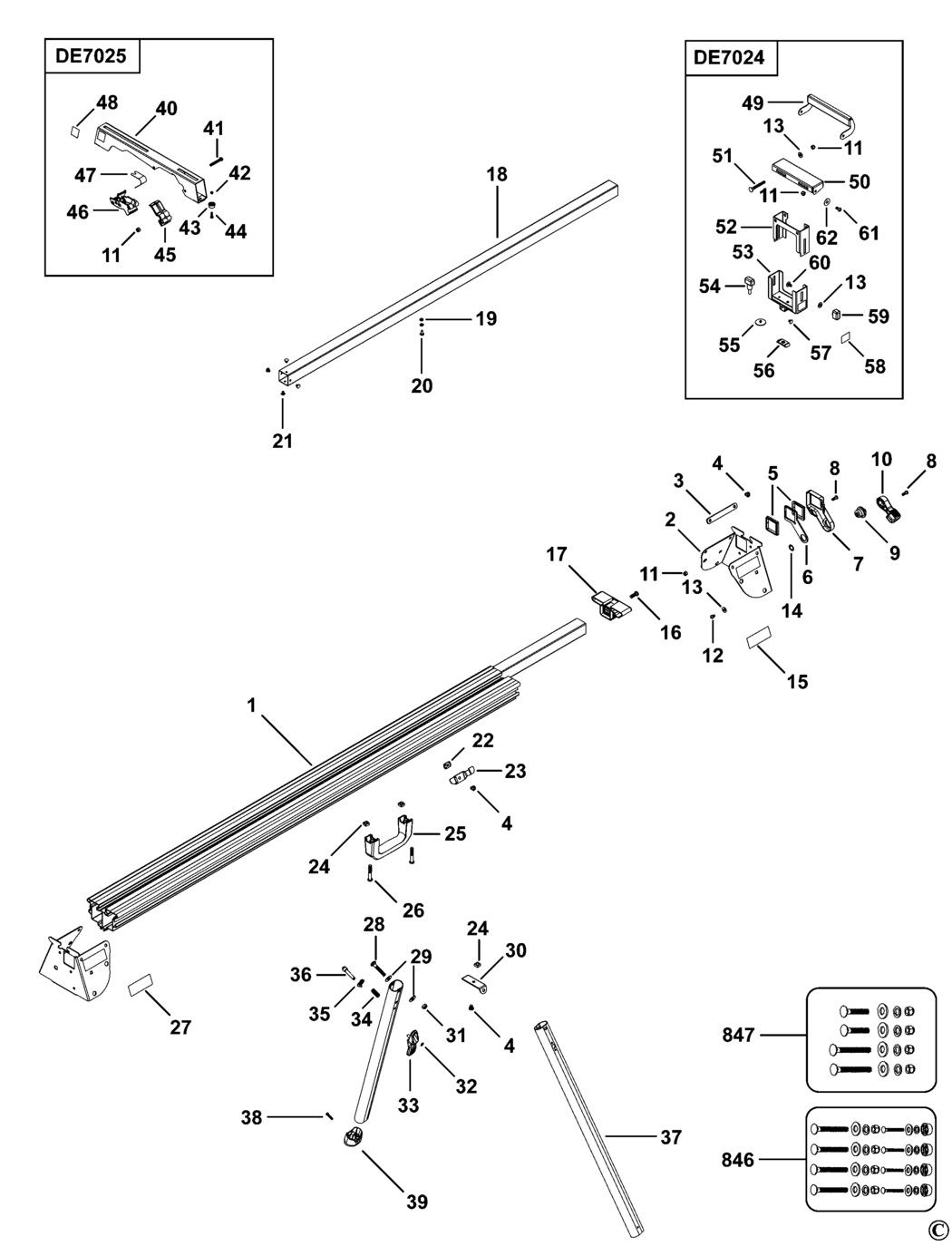 Dewalt DE7023 Type 3 Leg Stand Spare Parts