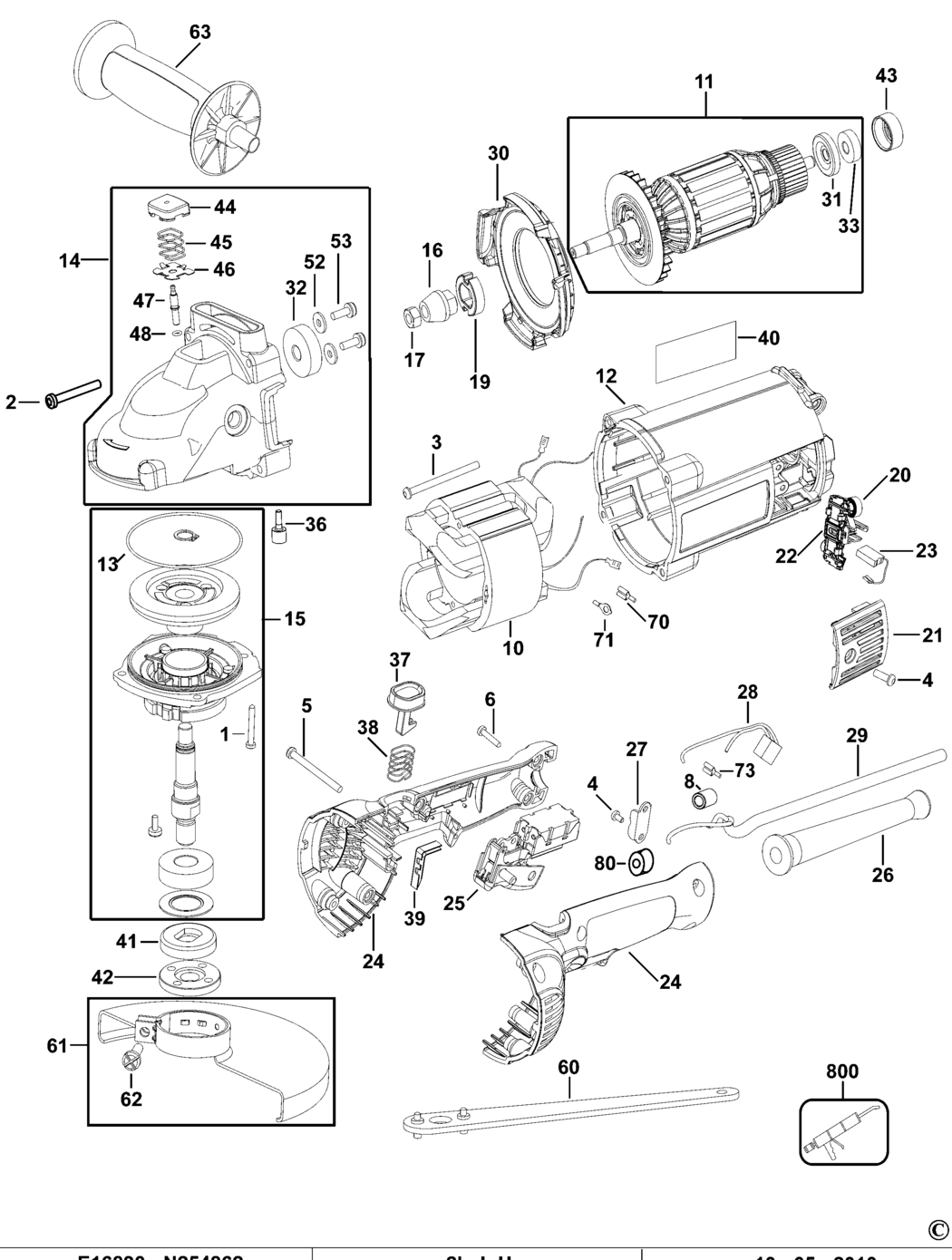 Dewalt D28493 Type 5 Angle Grinder Spare Parts