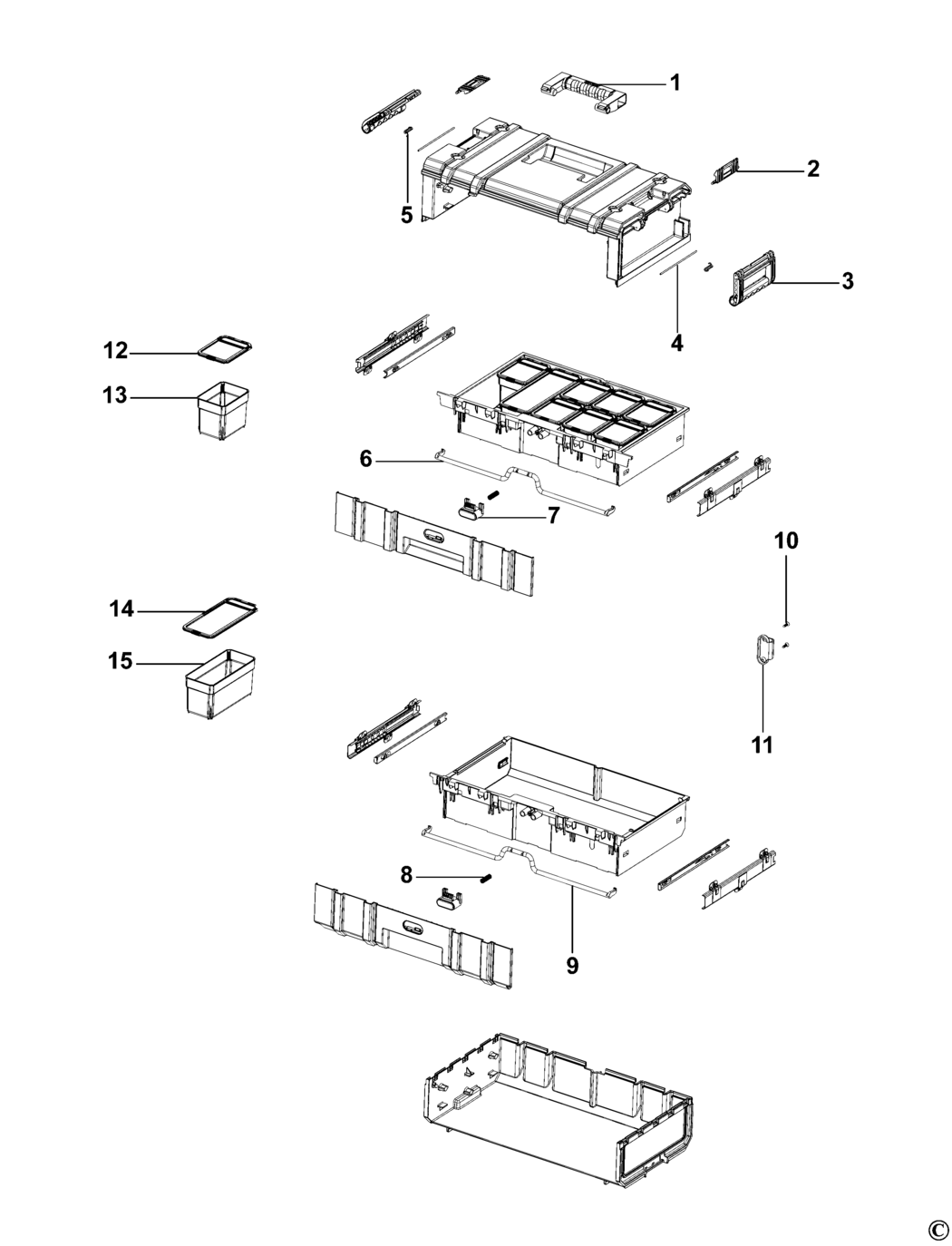 Dewalt DS250 Type 1 Storage Organise Spare Parts