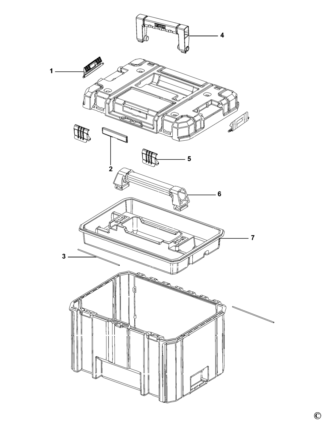 Dewalt DWST1-71195 Type 1 Workbox Spare Parts