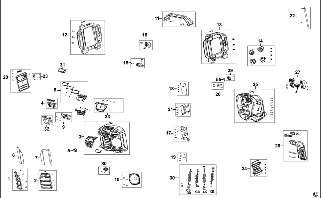 Dewalt DCR016 Type 1 Site Radio Spare Parts