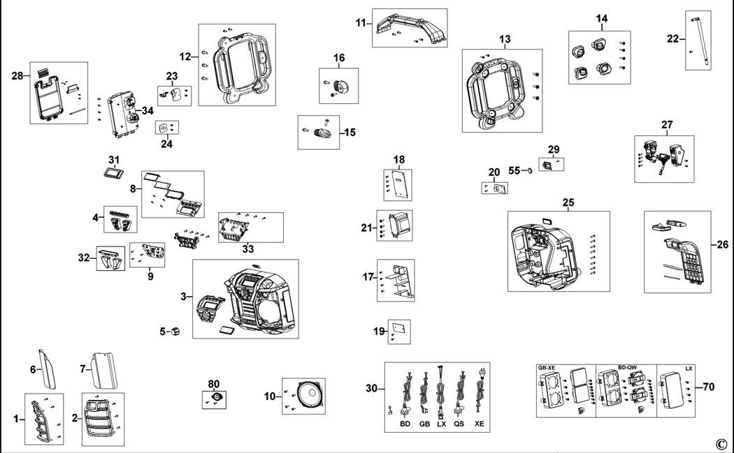 Dewalt DCR017 Type 1 Site Radio Spare Parts