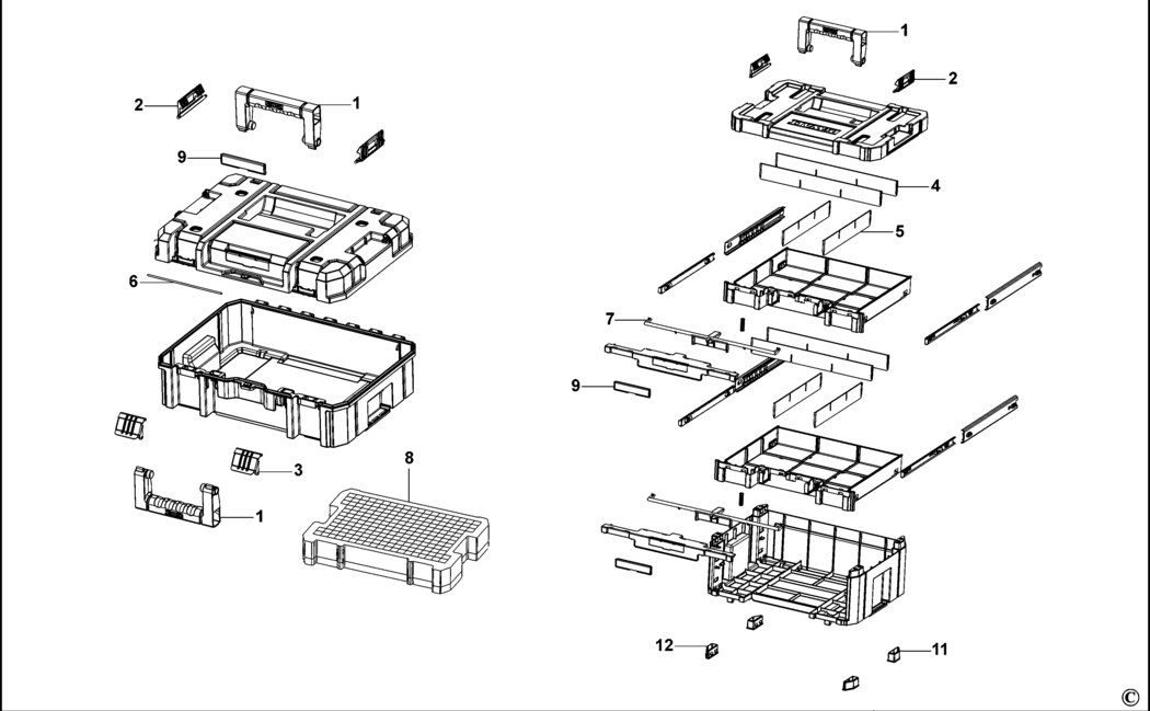 Dewalt DWST1-70702 Type 1 Workbox Spare Parts