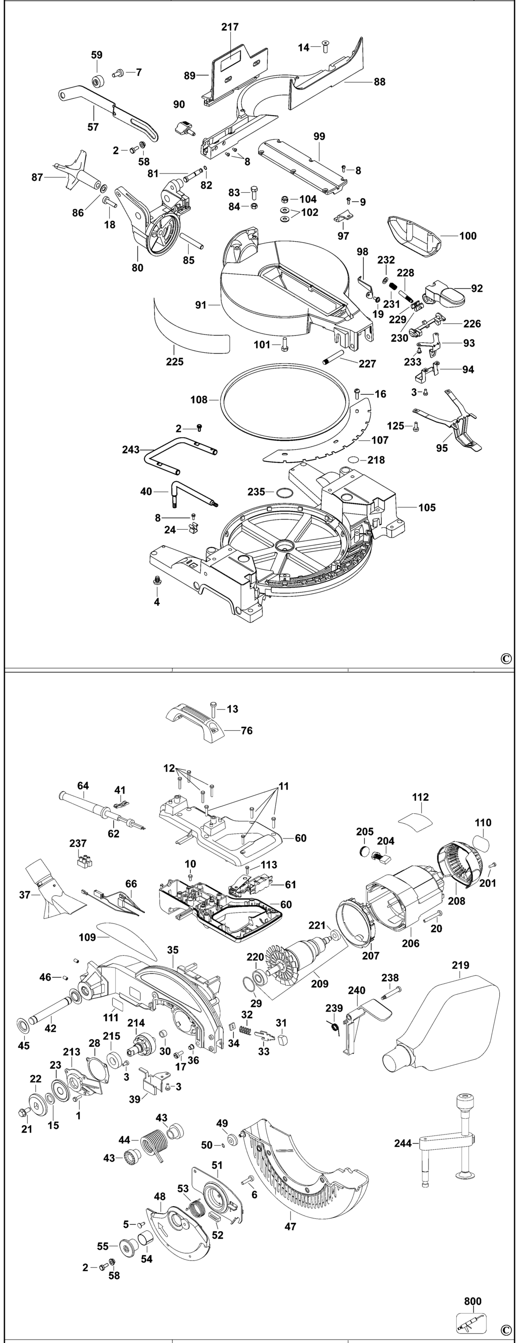 Dewalt DW713 Type 3 Mitre Saw Spare Parts