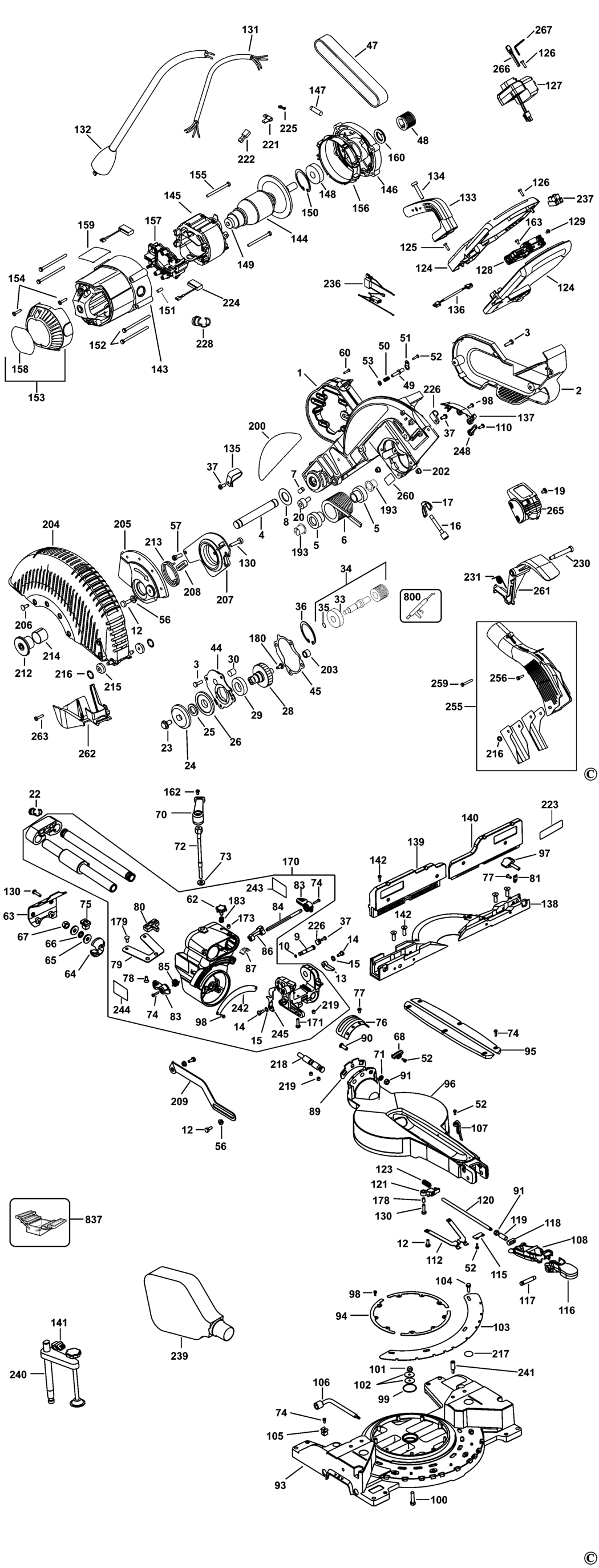 Dewalt DW717XPS Type 4 Mitre Saw Spare Parts