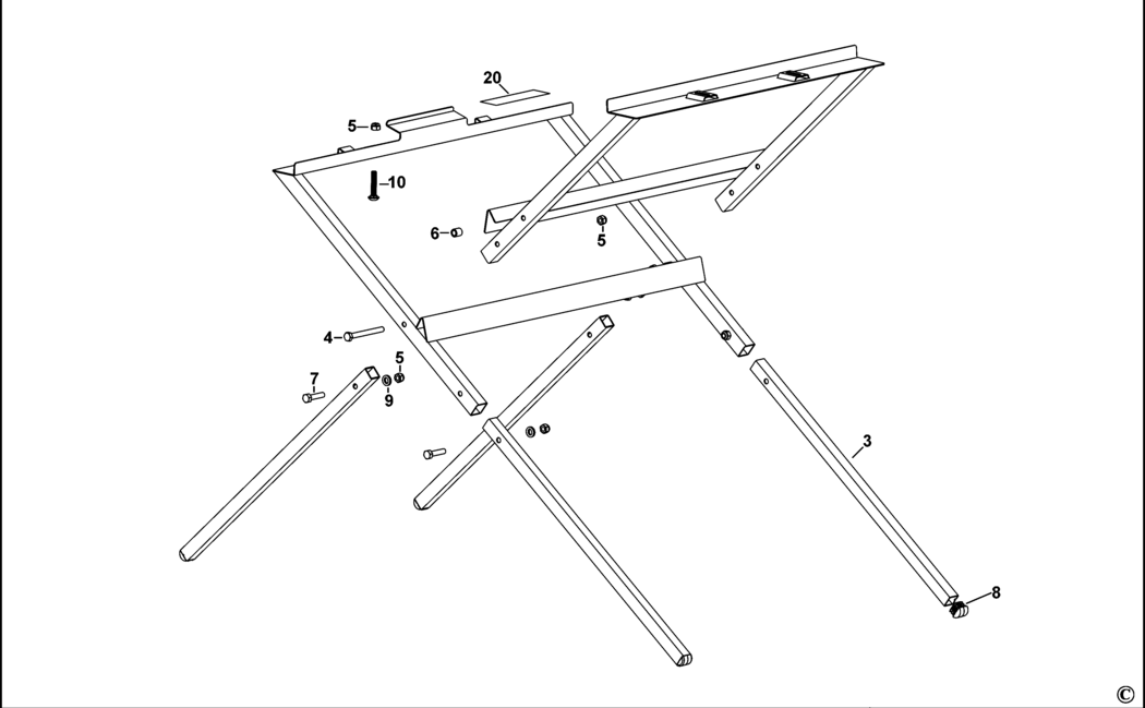 Dewalt DWE74912 Type 1 Leg Stand Spare Parts