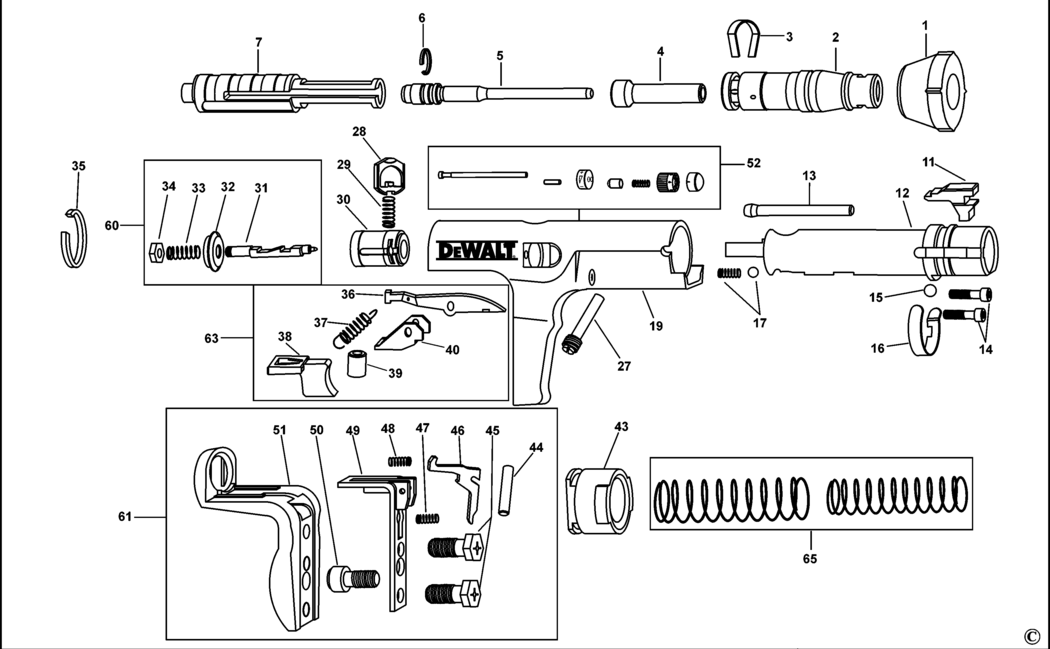 Dewalt DDF2120400 Type 1 Nailer Spare Parts