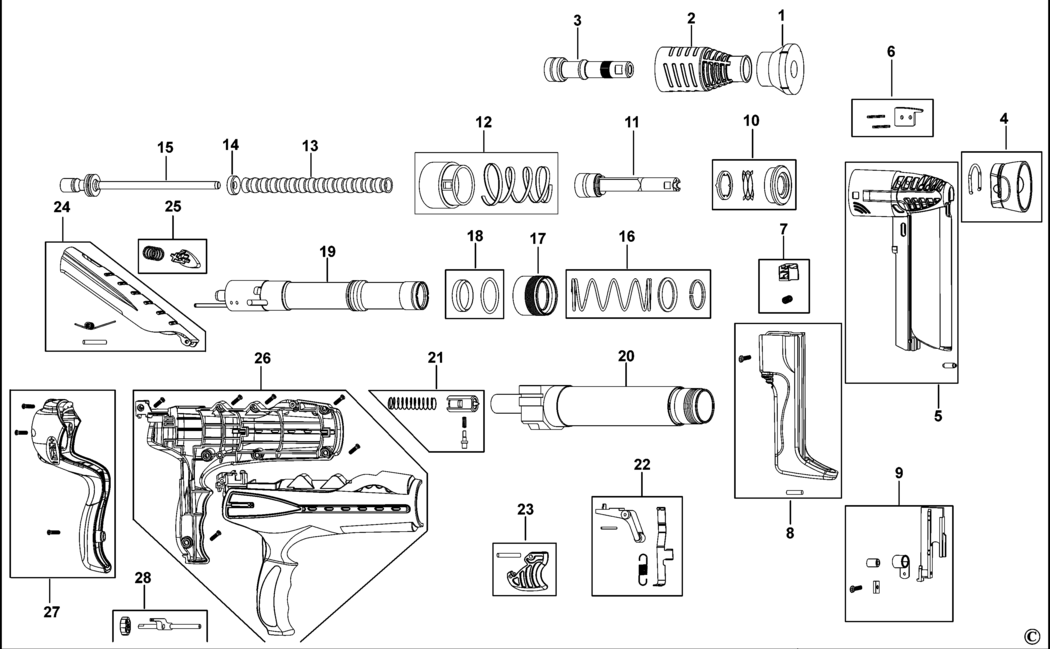 Dewalt DDF2130000 Type 1 Nailer Spare Parts