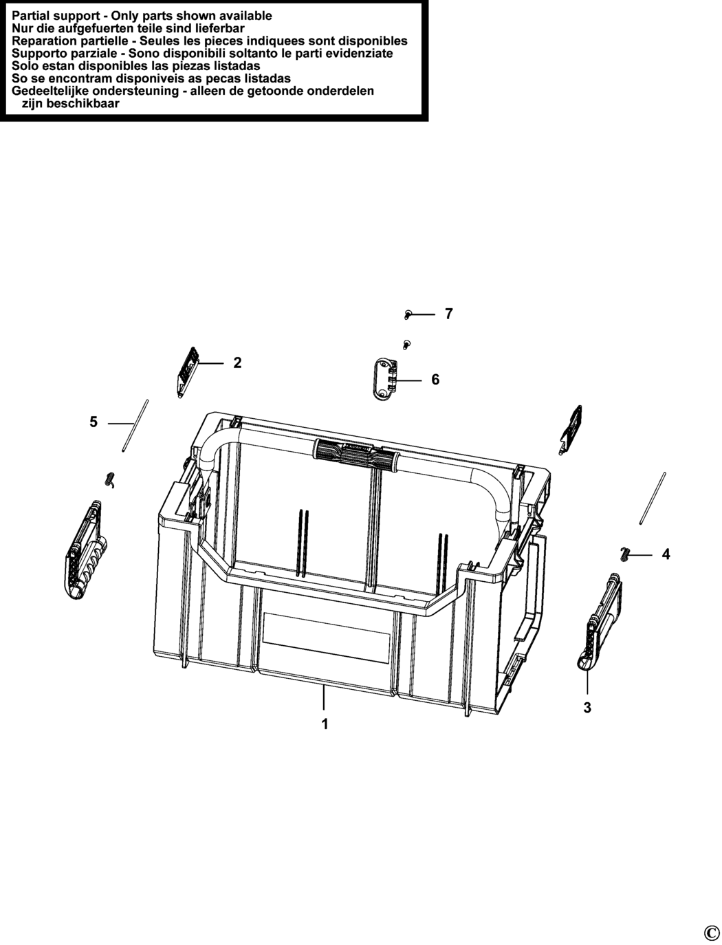 Dewalt DWST1-75654 Type 1 Workbox Spare Parts