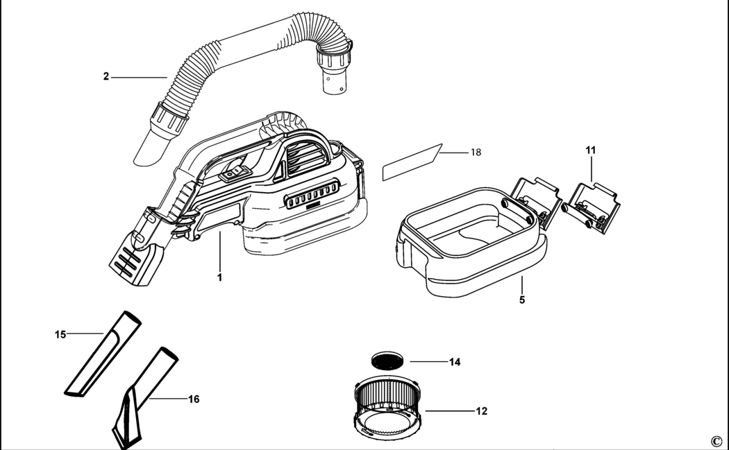 Dewalt DCV517N Type 1 Vacuum Cleaner Spare Parts