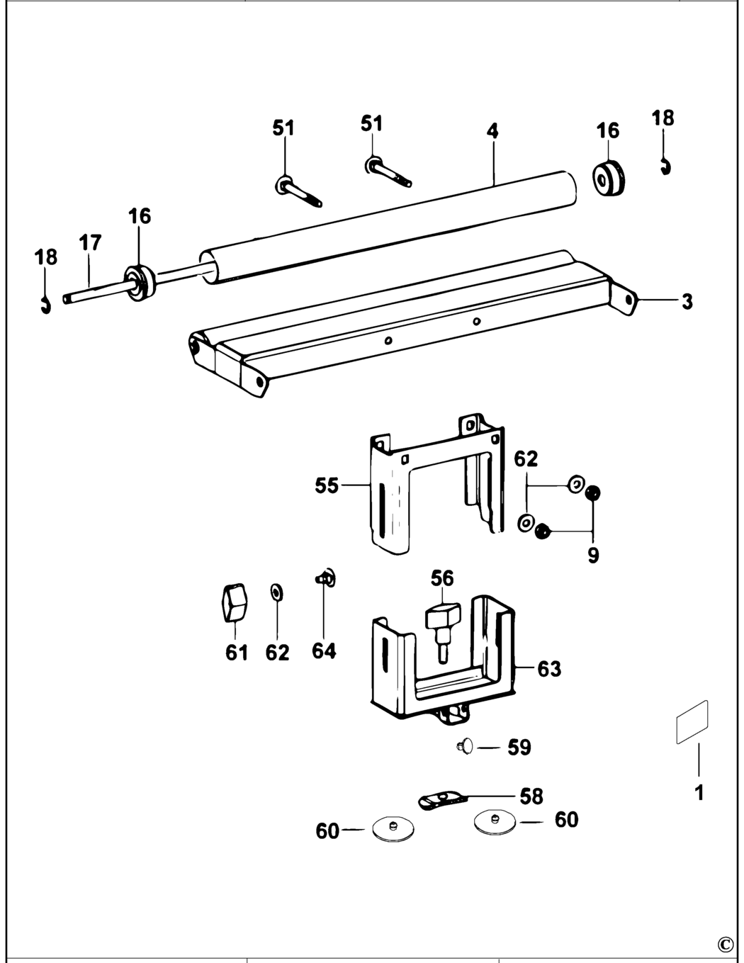 Dewalt DE7027 Type 3 Roller Support Spare Parts