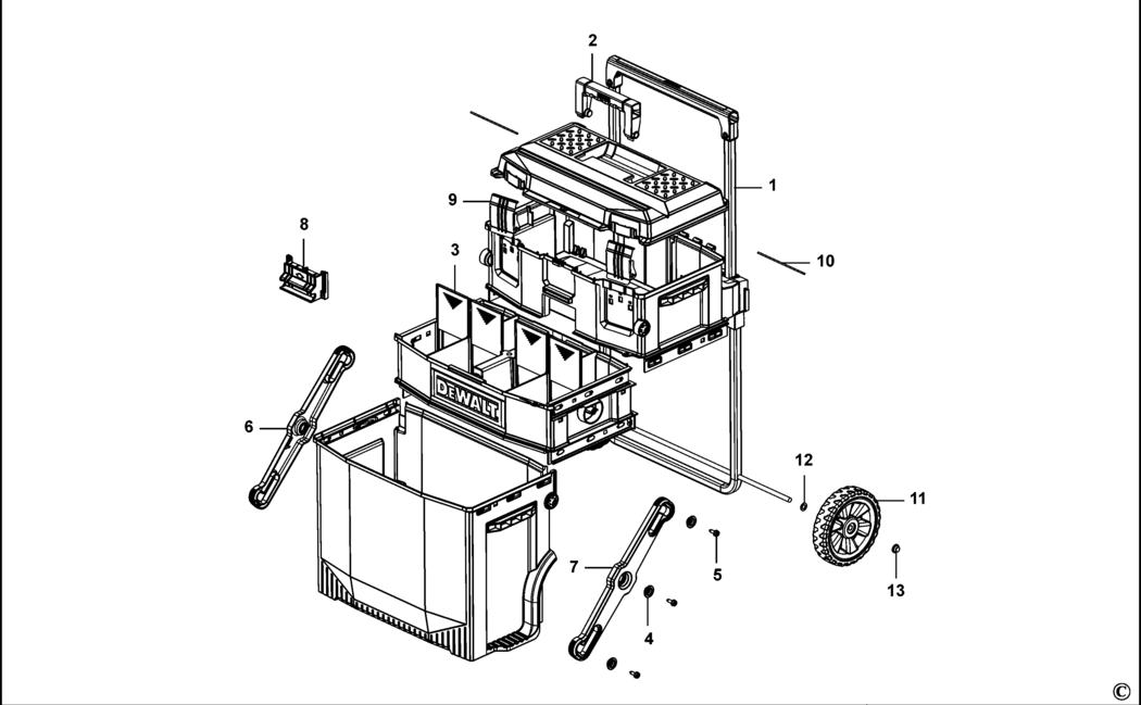 Dewalt DWST1-72339 Type 1 Workbox Spare Parts