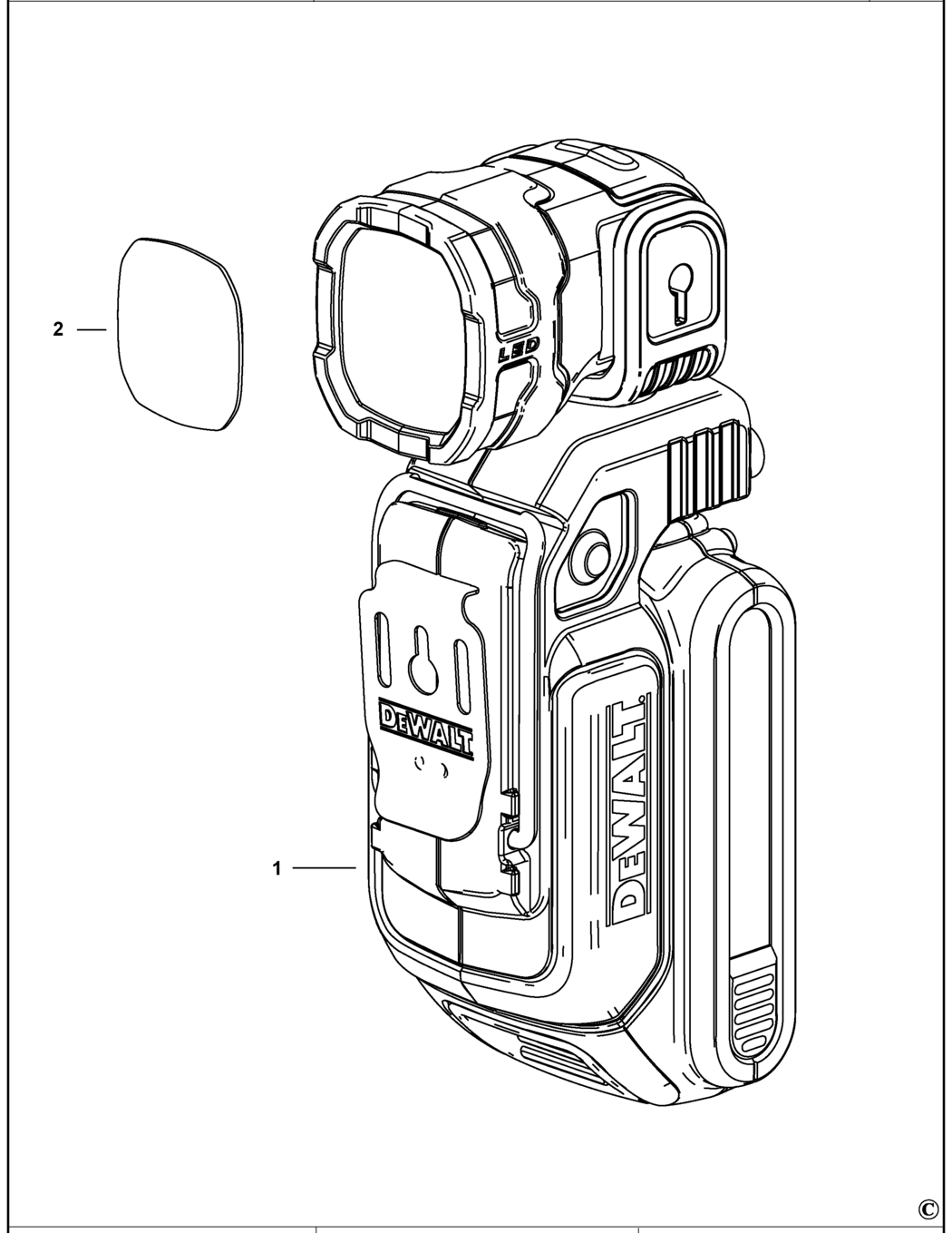 Dewalt DCL044 Type 1 Torch Spare Parts