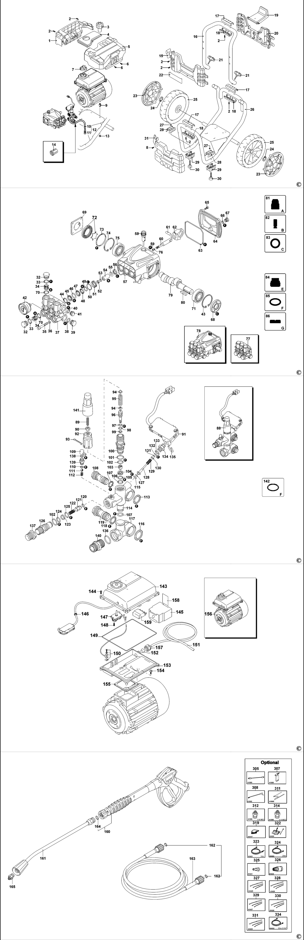 Dewalt DXPW007E Type 1 Pressure Washer Spare Parts