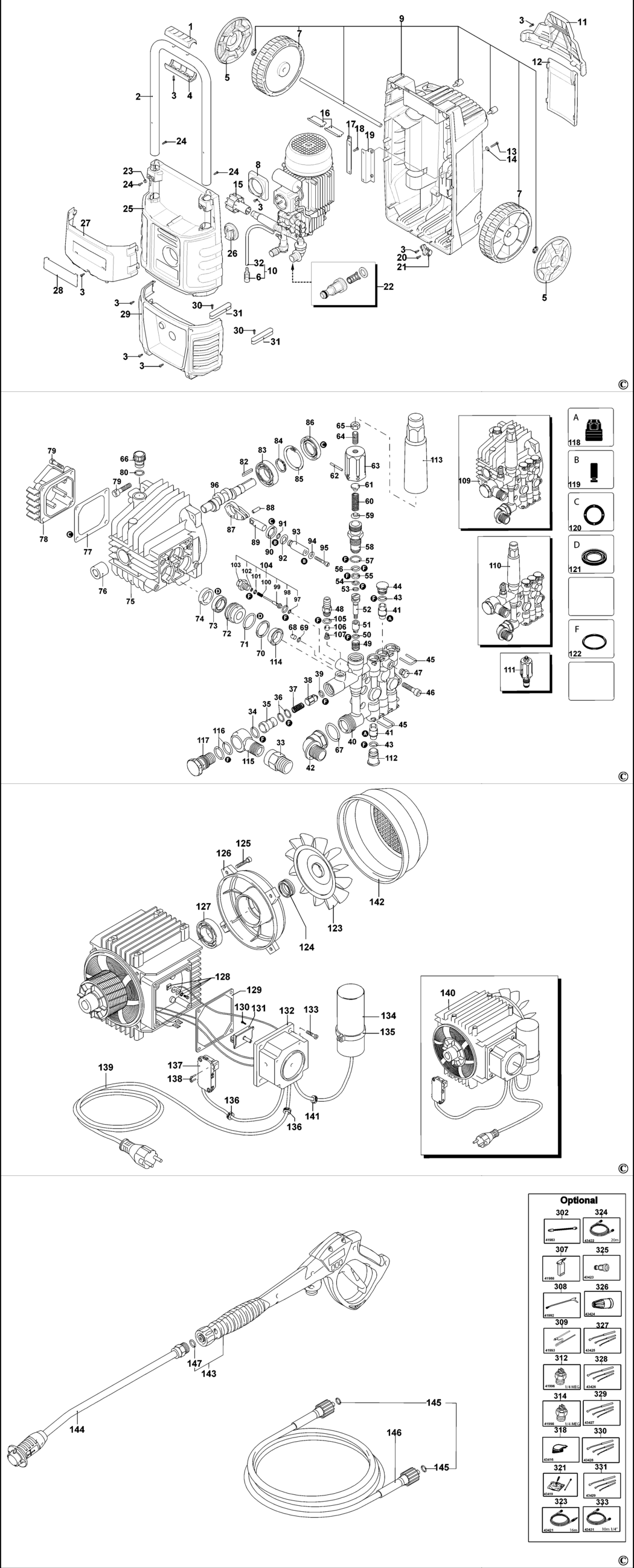 Dewalt DXPW003E Type 1 Pressure Washer Spare Parts