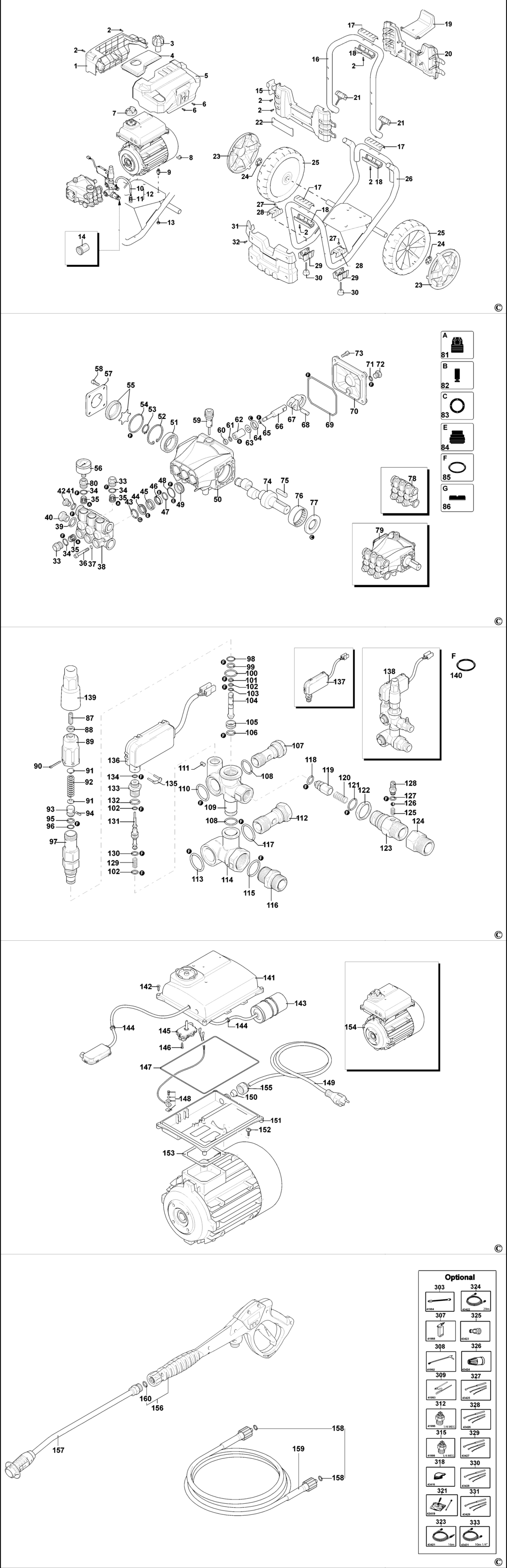 Dewalt DXPW004E Type 1 Pressure Washer Spare Parts