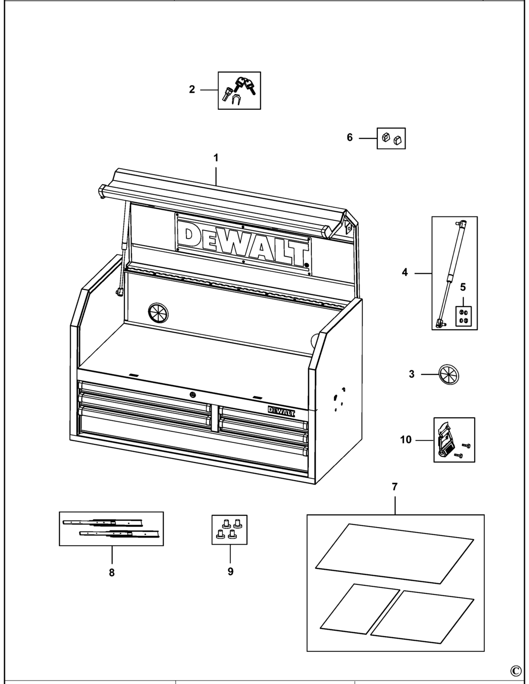 Dewalt DWMT1-74433 Type 1 Workstation Spare Parts