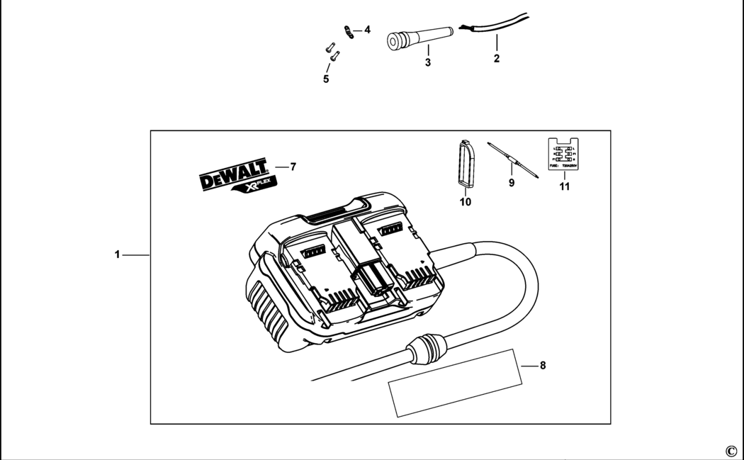 Dewalt DCB500 Type 1 Adaptor Spare Parts